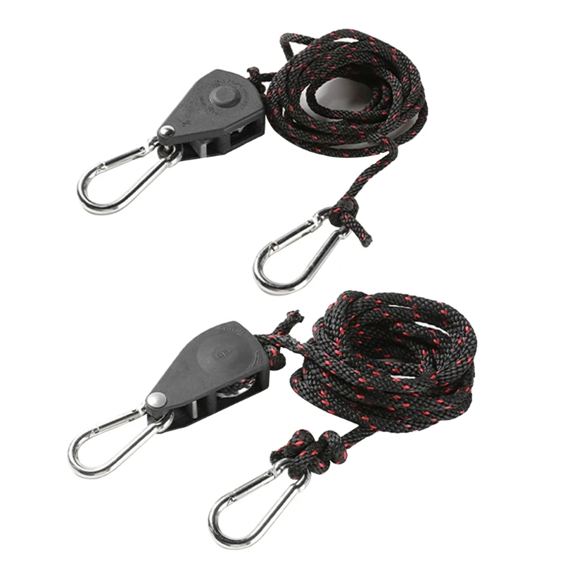 

Durable Outdoor Nylon Gardening Fixtures Heavy Ratchet Camping Tent Hook Tent Rope Hanger Grow Light Hanger Adjustable
