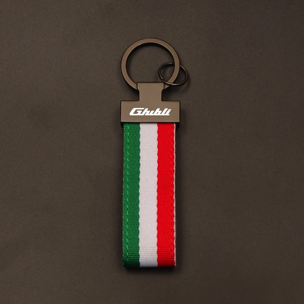 

Брелок с итальянским флагом, металлическим кожаным крестом и тесьмой для автомобиля, брелок для ключей для Maserati Quattroporte MC20 MC12 Levante ghicad GranSport