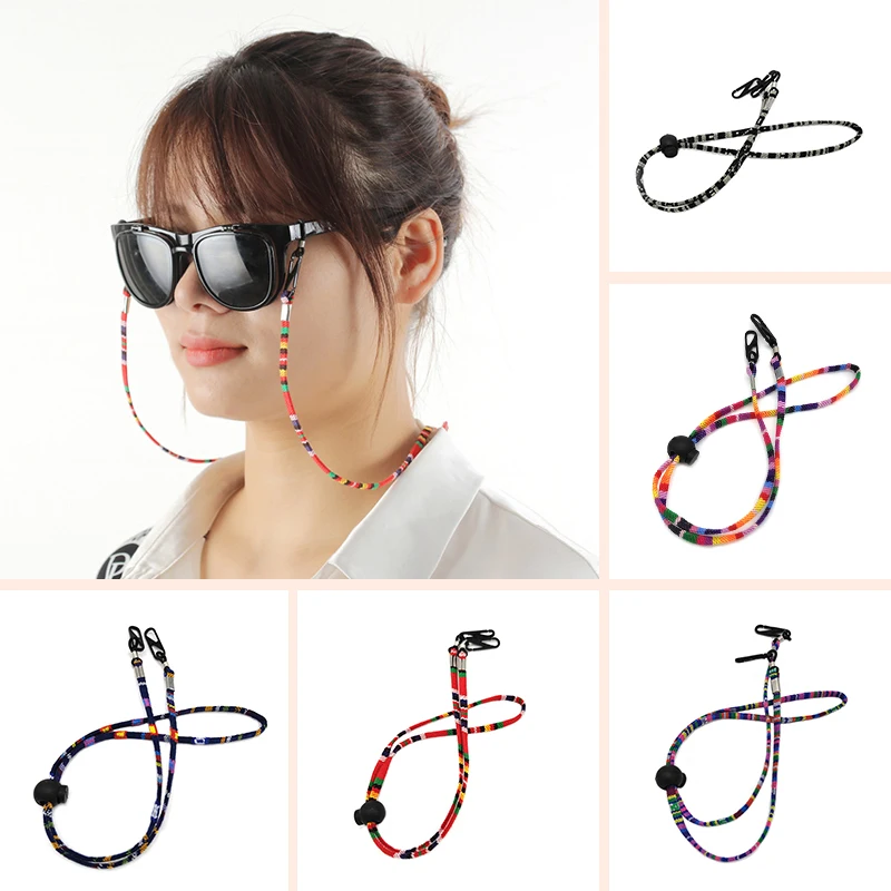 

Bohemian Adjustable Polyester Cotton Glasses Chain Vintage Anti-lost Chain For Glasses Mask Chain Lanyard Sunglasses Accessories