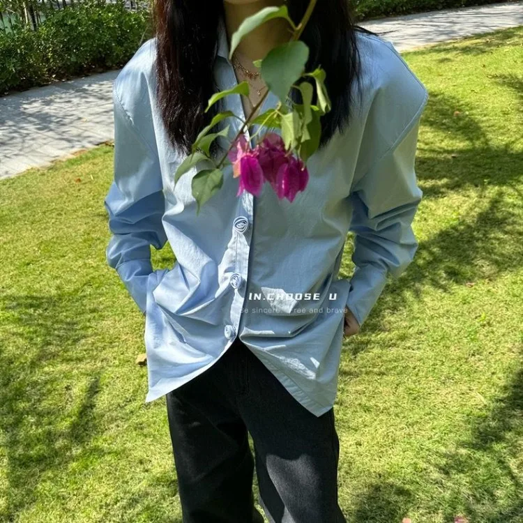 Korejepo Design Sense темпераментная рубашка с длинными рукавами и цветочным принтом