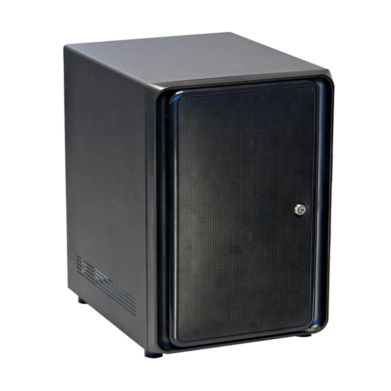 Фото Лидер продаж: Корпус для сервера на 8 отсеков для HDD, сетевое хранилище NAS, алюминиевый сплав, пластик, SAS/SATA, горизонтальный, Mini-ITX, с боковой панелью-окном №2