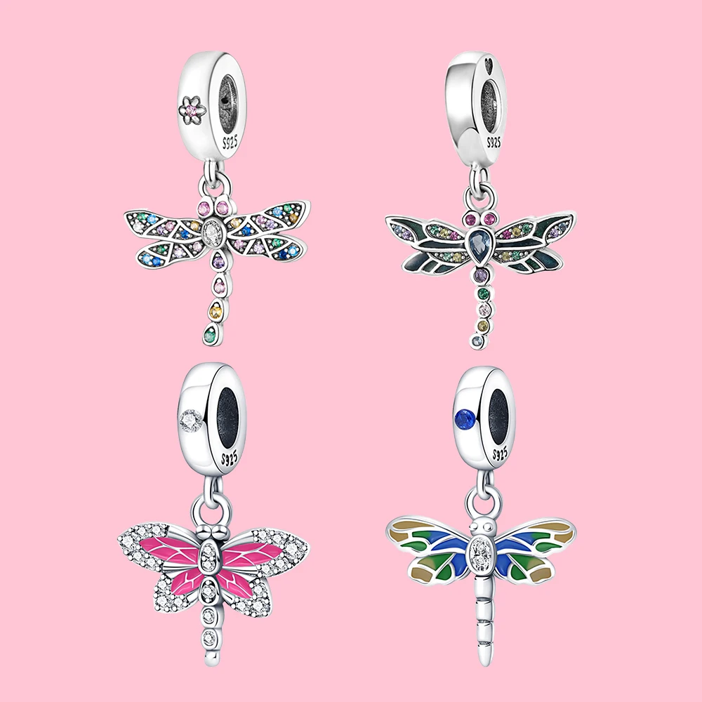 Pandora-Bracelet et collier en argent 925 pour femme, pendentif de la série Libellule, cadeau de bracelet de personnalité exécutif bricolage, nouveau