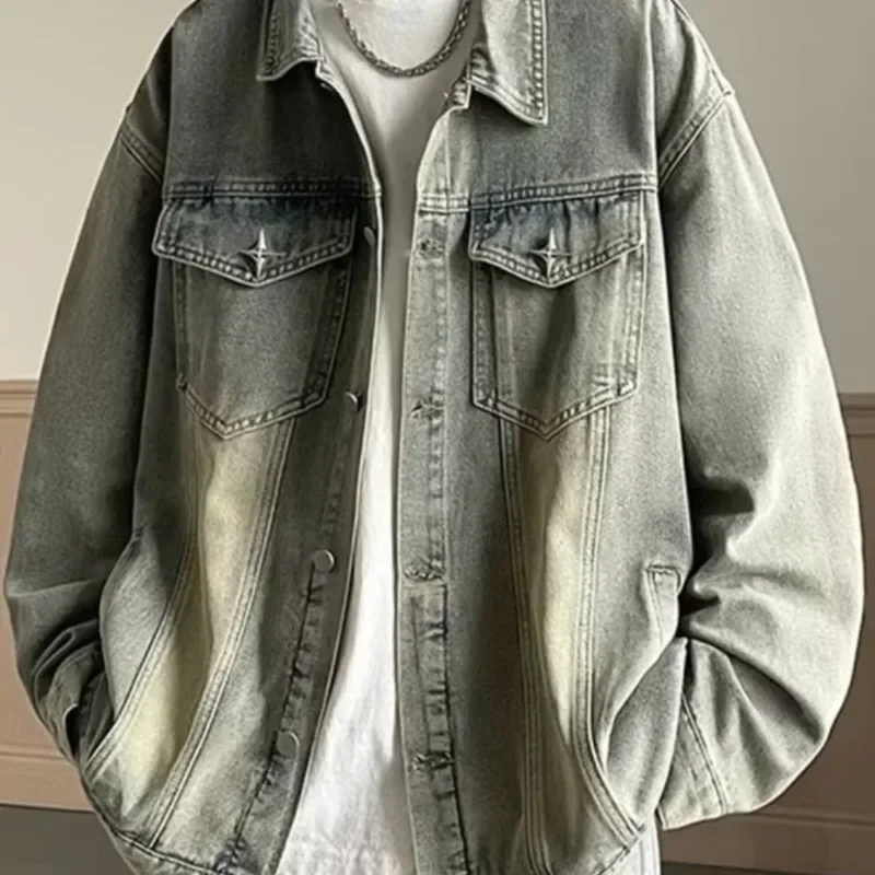 Универсальная джинсовая куртка для мужчин Новинка осени 2023 модный брендовый топ