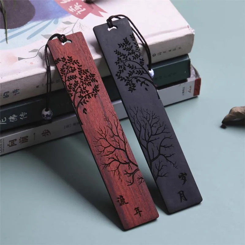 

Book Style Wooden Carving Bookmark Mahogany Student Accessories Chinese Stationery Kid Office Mark Writing Retro School Supplies