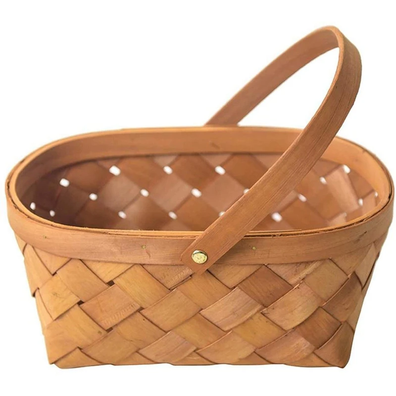 

HOT Handmade Rattan Storage Container Storage Basket Wooden Storage Basket With Handle Storage Container