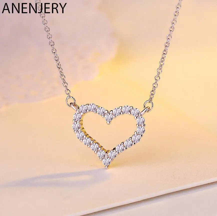 

Женское серебряное ожерелье с подвеской в виде сердца