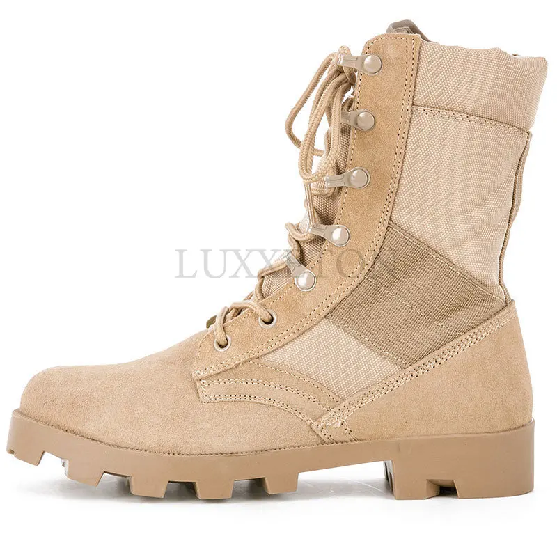 High Top Panama Desert Boots Army Green Outdoor Hiking Boots Camouflage Combat  Outdoor Training Motorcycle Boots