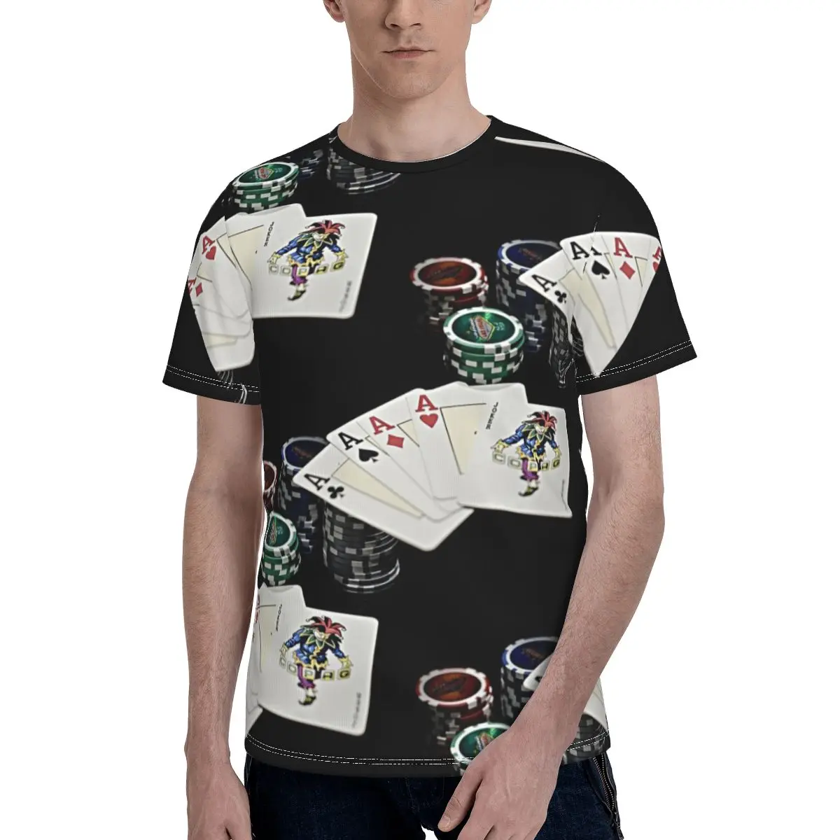 

Poker T Shirt Poker Night Awesome Polyester Beach T-Shirt Short-Sleeve Print Tshirt Oversized Mens