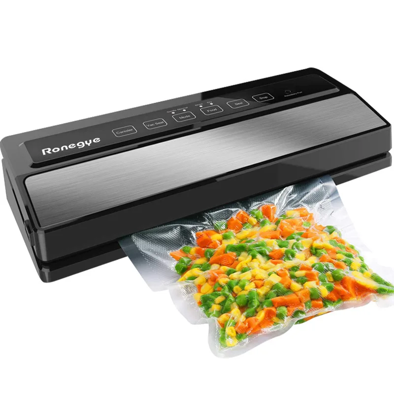 

220V 110W Vacuum Sealing Machine Home Best Vacuum Sealer Fresh Packaging Machine Food Saver Vacuum Packer Include 5Pcs Bags Free