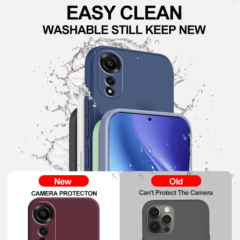 Квадратная Жидкая силиконовая оригинальная фотовспышка для OPPO A78 4G A58