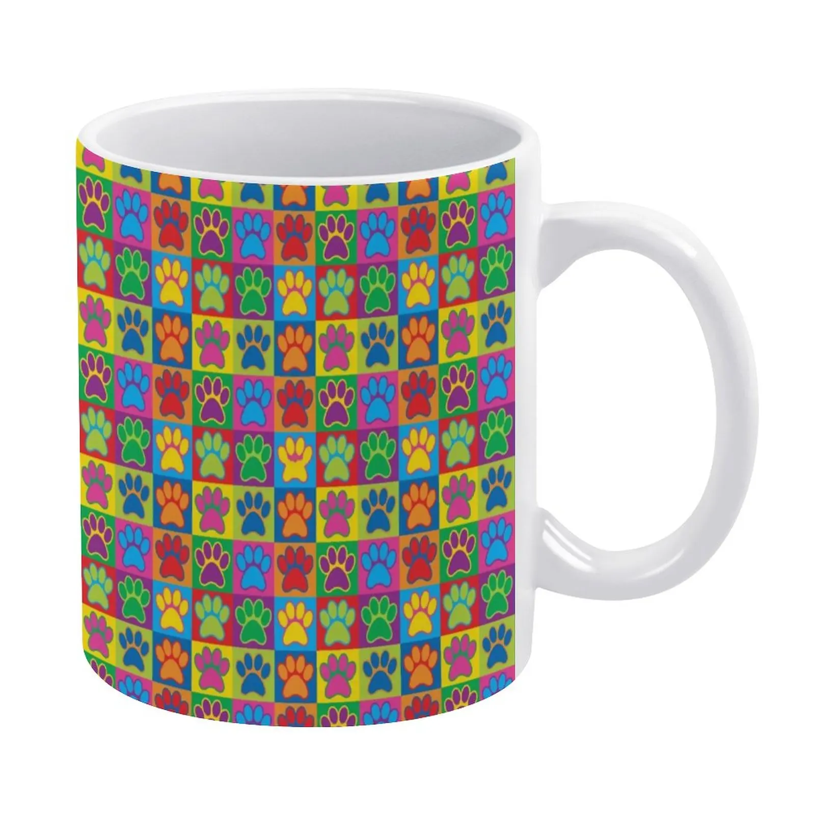 

Colorful Dog Paw Mug Pop Art Paws Cheap Retro Mug Porcelain Gift Cups