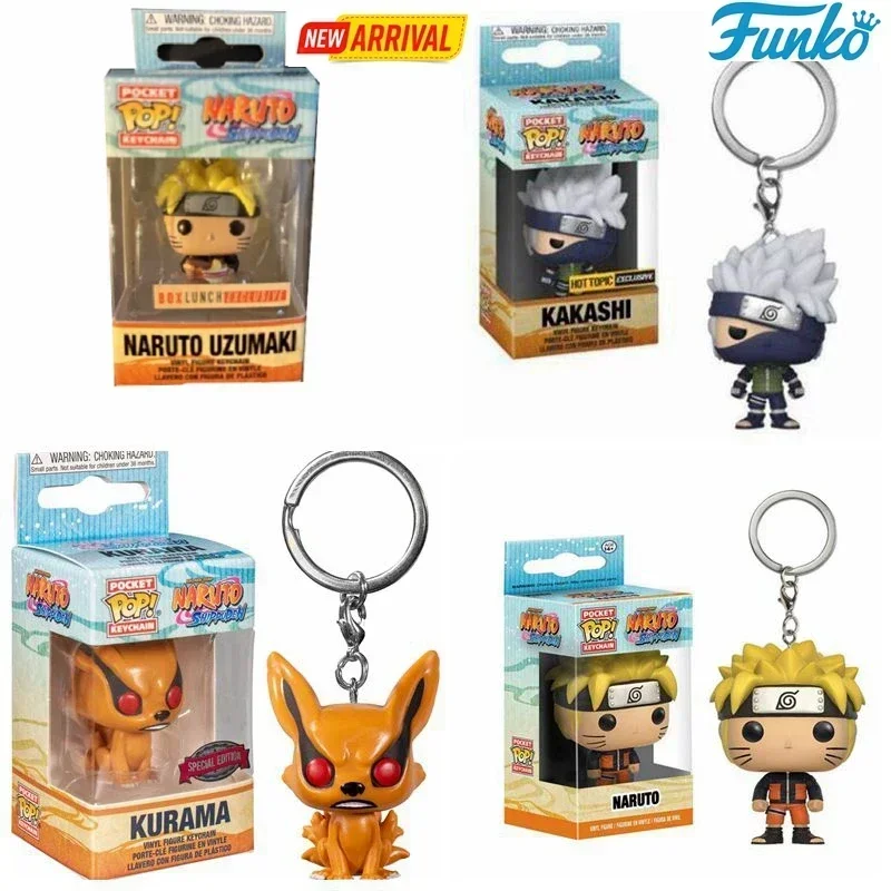 Funko Pop Naruto Uzumaki KAKASHI Sasuke Kurama Anime Action Toys Figures SIX PATH 4cm Pocket Keychain Toy