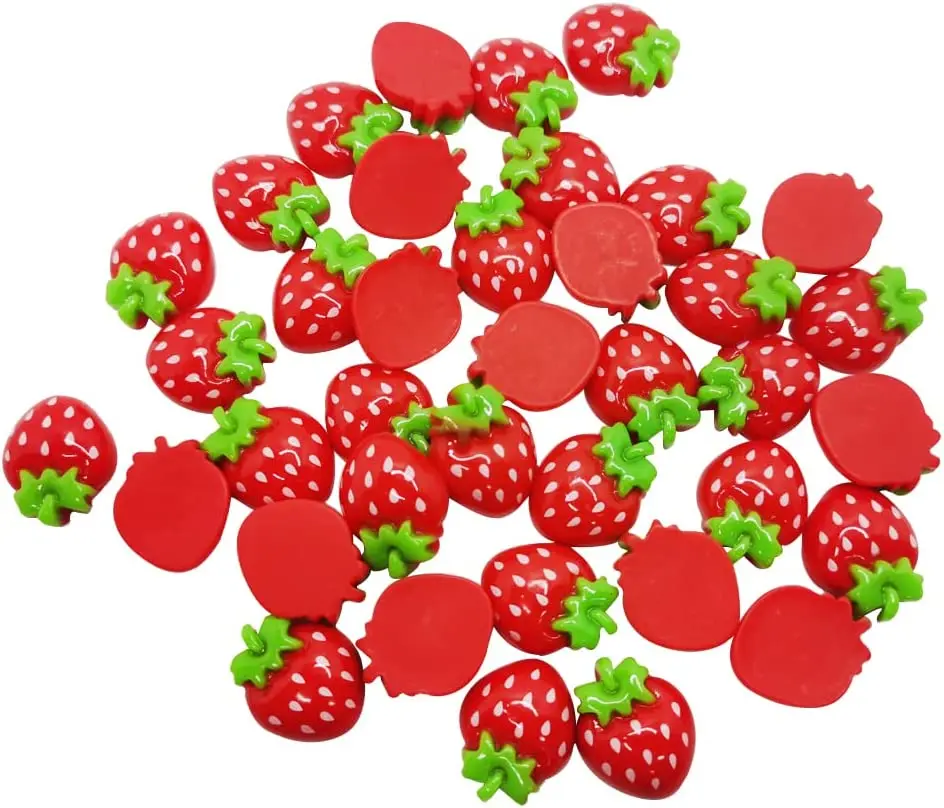 

Кабошоны из красной каучуковой смолы с клубничкой, 20 шт., 16x19 мм, украшения для рукоделия, скрапбукинга, аксессуары «сделай сам»