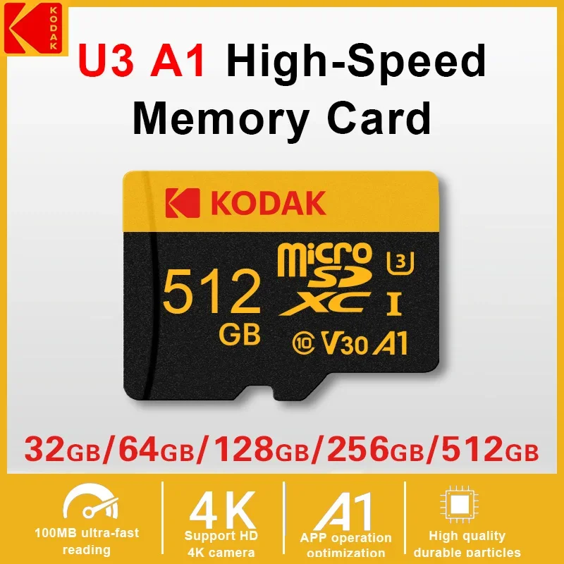 Оригинальная карта памяти Micro Sd Kodak 64 ГБ 128 SD SDXC класс 10 высокая емкость 512 256 32