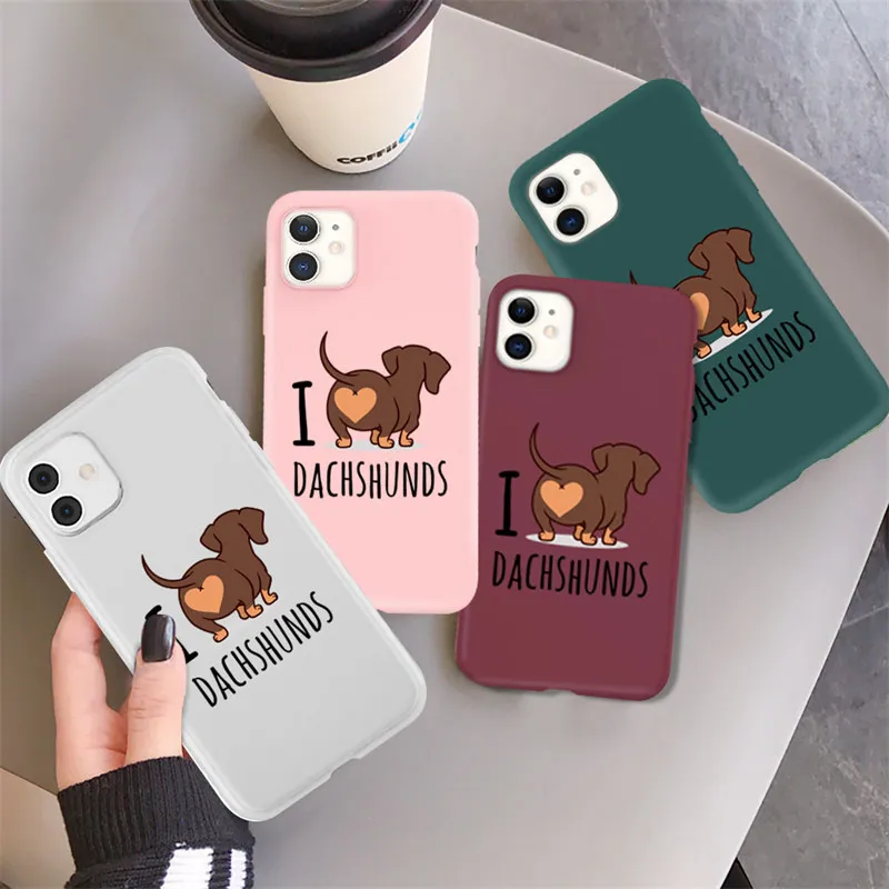 

Moskado Candy Color Cute Dog Letters Soft Silicone Phone Case For iPhone 13 11 12 Pro Max X XR XS Mini 8 7 6 6s Plus 5s SE 2020