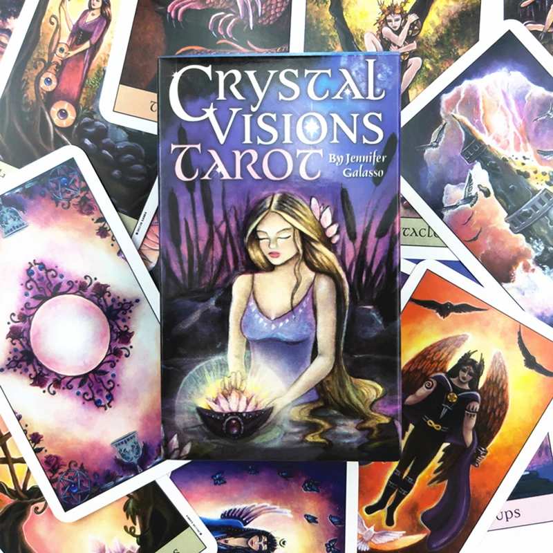 

78 Cards Deck Playing Card Board Crystal Visions Tarot Cards by Jennifer Galasso