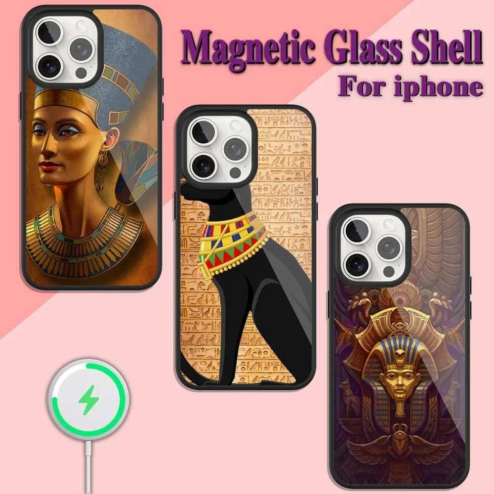Чехол для iPhone с магнитной застежкой из Египта зарядки 13 14 15 11 12 Pro Max Plus