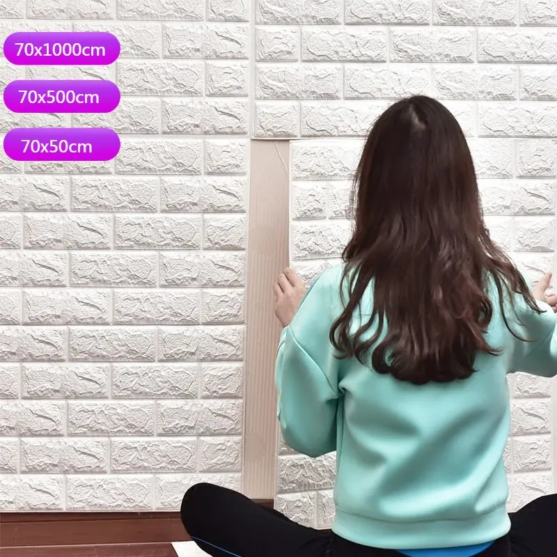 

Кирпичные настенные Стикеры, водонепроницаемые обои из пеноматериала для заднего фона телевизора, Самоклеящиеся 3d стерео украшения комнат...