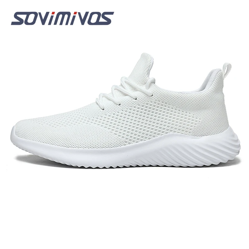 Men Running Shoes 2022 Comfortable Sport Shoes Men Trend Lightweight Walking Shoes Men Sneakers Breathable Zapatillas White