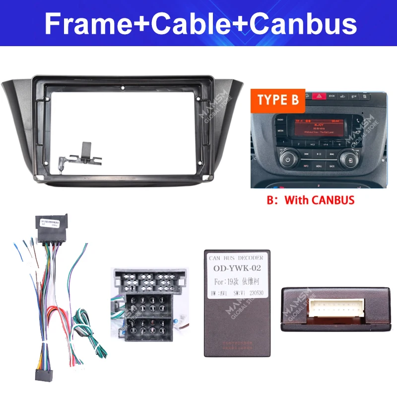 

Для Iveco Daily 2014-2022 автомобильный радиоприемник пластиковая панель панели приборной панели установка рамки GPS Android кабели canbus