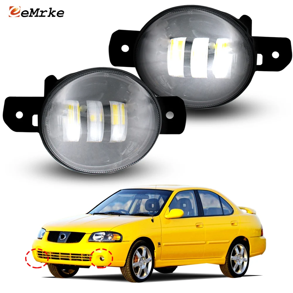 Фото Обновление светодиодных противотуманных фар 30 Вт 12 В для Nissan Sentra V B15 2005 2006 с вырезанными линзами DRL PTF Передняя противотуманная фара в сборе №1