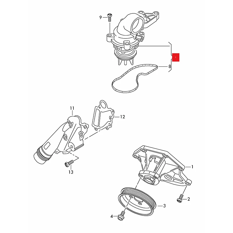 Для Audi A4 B8 A5 A6 C6/C7 A7 A8L D4 Q5 Q7 2010-15 VW Touareg 3 0 10-18 термостат охлаждающей жидкости