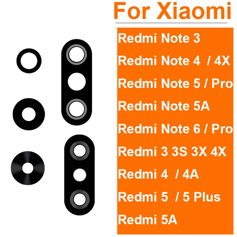 Фото Объектив задней камеры для Xiaomi Redmi 3 4 5 3x 4x 4A 5A 5Plus Note 3 4 5 6 4X 5A 5 6 Pro, заднее прозрачное стекло, крышка объектива, наклейка №1
