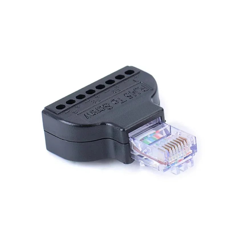 Фото Переходник RJ45 на 8-контактный винтовой блок с 8-контактной винтовой клеммой и разъемом RJ45 для разъема кабеля Интернета сетевого AV №5