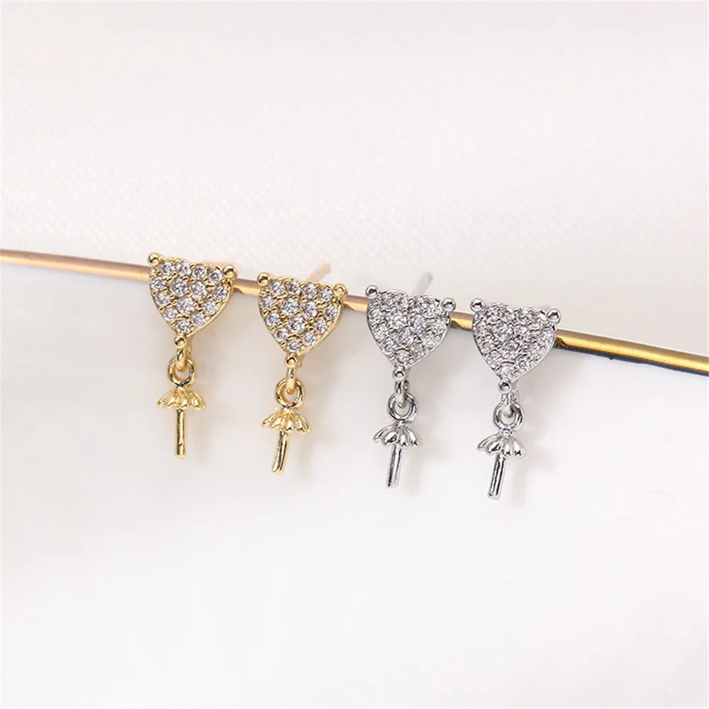 

14K gold plated pearl earring earrings S925 silver needle DIY accessories