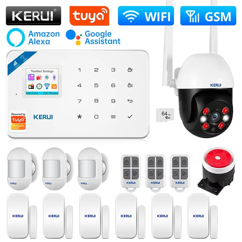 

Система сигнализации KERUI W181 Tuya Smart WiFi GSM охранная сигнализация с PIR датчиком движения дверной датчик для домашней безопасности пульт дистанционного управления