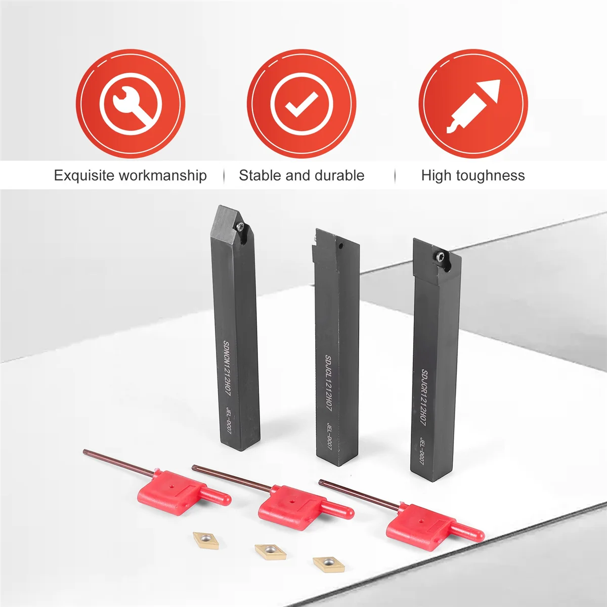 3 шт. Индексируемые держатели для токарных инструментов 1/2 дюйма SDNCN1212H07 + SDJCL1212H07