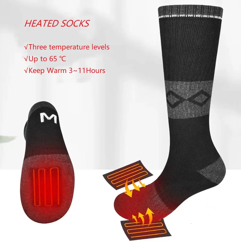 Savior Heat Winter Thermal Socks Thigh High Heated With Battery Sports Cycling Camping Electric Motorcycle Men Women Compression