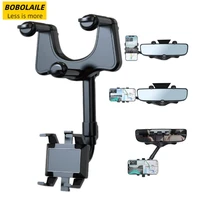 multifunctional rearview mirror phone holder with universal rotatable and retractable car mount cell phone automobile cradles