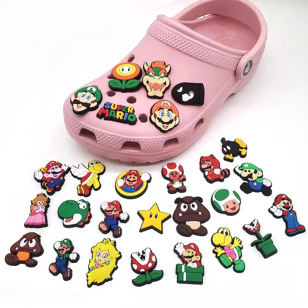6/27pcs Cartoon Anime Croc Shoe Charms Shoe Buckle Decoration Children's Favorite Party Gifts Holiday Gifts Sandals Accessories