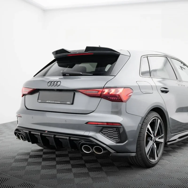 Фото Стильный спойлер Maxton для Audi A3 S3 RS3 S-Line 8Y Sportback 2020-2024, задний спойлер для задней двери автомобиля, спойлер для задней крышки багажника, тюнинг крыла №1