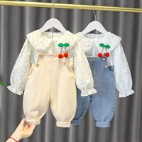 2022 new baby girl clothes kids girls two piece baby carrier girls 3 4 years old children dresses designer clothes