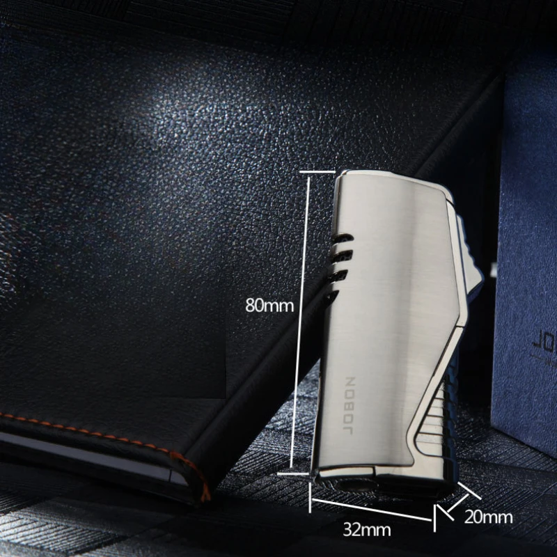 2024 Jobon Новая тройная зажигалка с видимым газовым окном 3-струйная газовая для