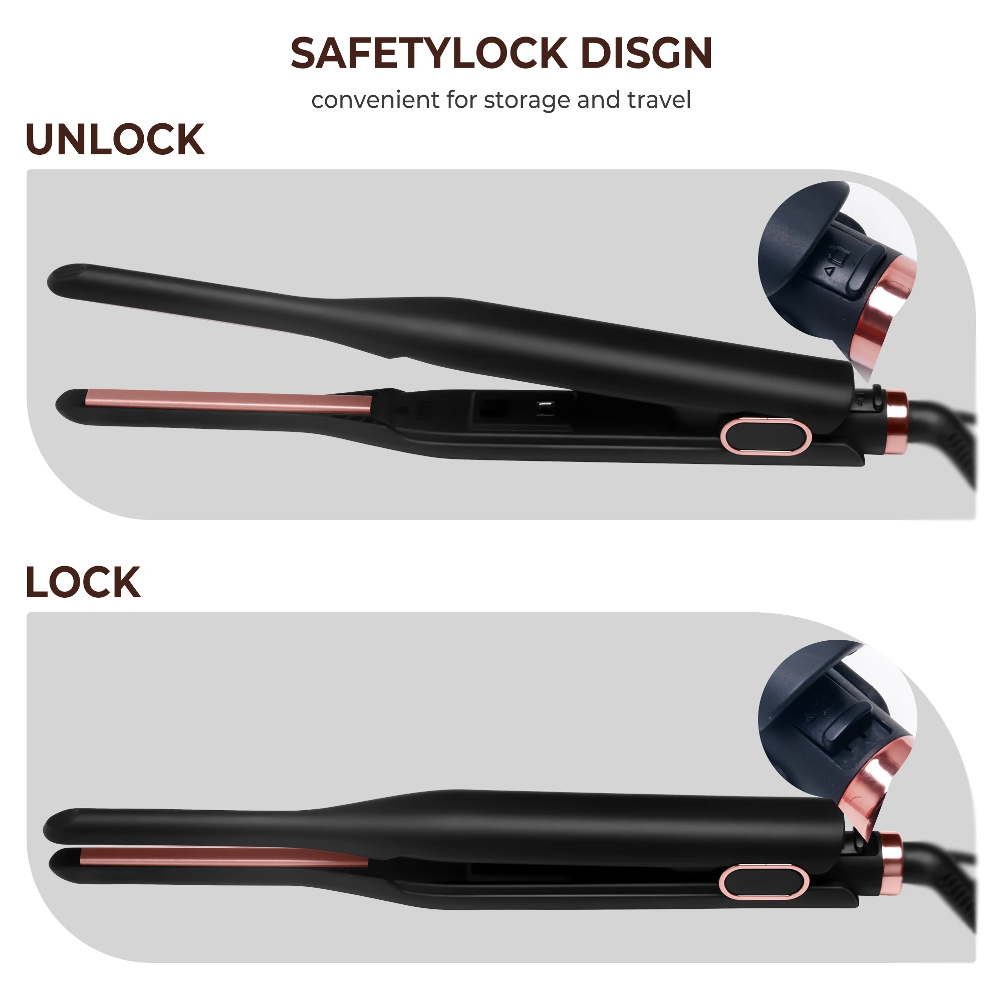 Небольшой утюжок для волос керамический мини-выпрямитель бороды карандаш