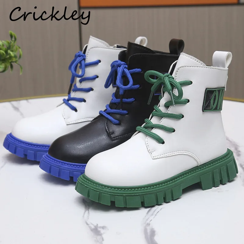 

2022 Letters Boys Girls Ankle Shoes PU Leather Soft Round Toe Children Fashion Boots British Short Anti Slip Zip Kids Boots