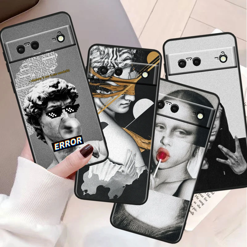 

Art Aesthetic David Shockproof Cover For Google Pixel 8 7A 6A 5A 5 4 4A XL Pro 5G Black Phone Case Soft Fundas Capa Phone Case