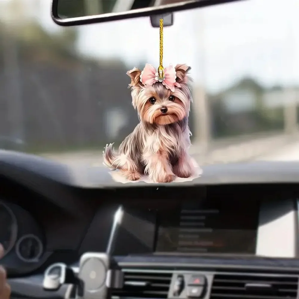 Новый 2D Акриловый подвесной брелок для автомобиля с плоским щенком аксессуары