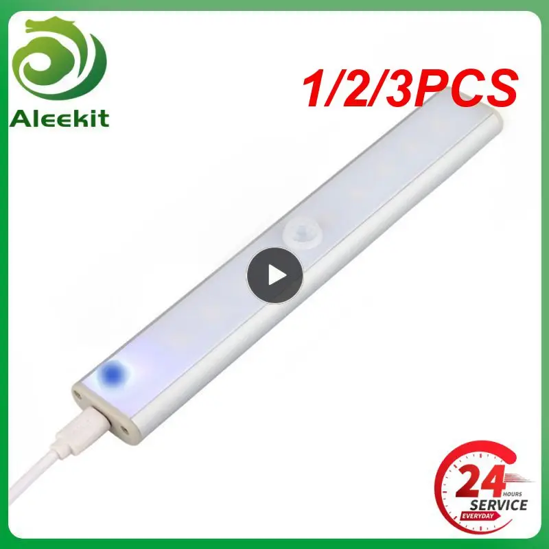 

1/2/3 шт., магнитные ночники для шкафа, 6/10/24/40/60 светодиодов