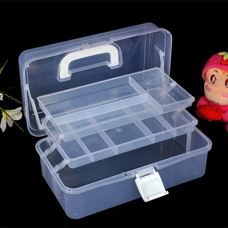 

Portable Plastic Box Transparent Storage Box Painting Art Tool Boxes Childrens Toy Storage Home Medicine Boxs Supplies