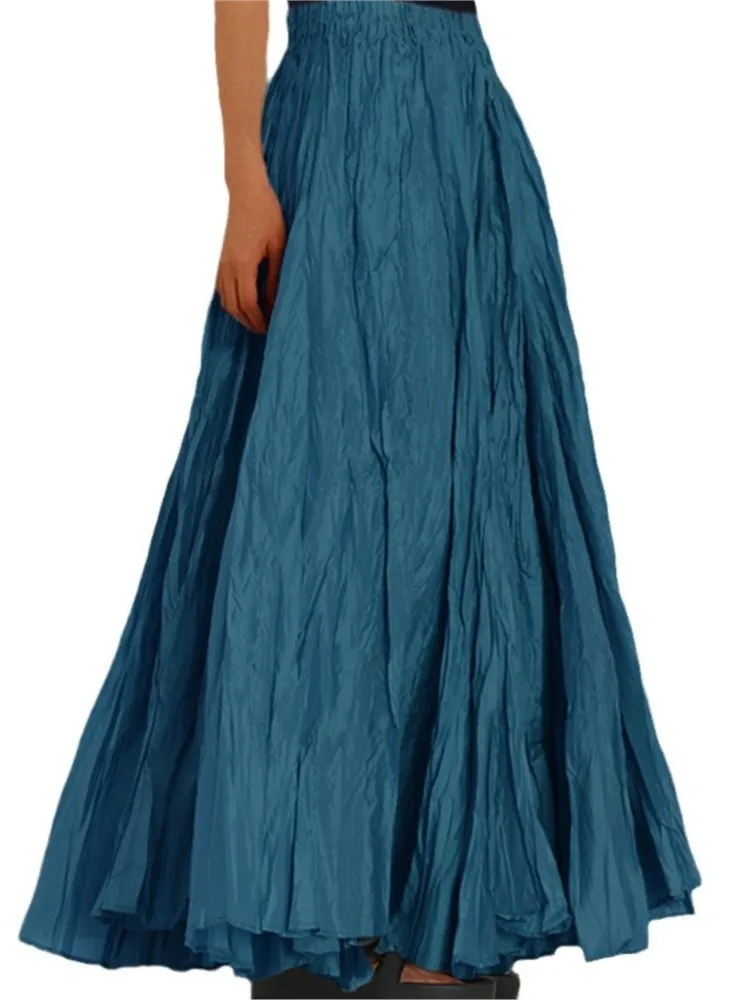 Женская Однотонная юбка свободная трапециевидная в простом стиле весна-лето 2024