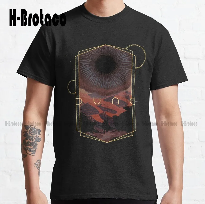 

Классическая футболка из хлопка с изображением дюны, дюны 2020, фильма дюны, фаната, отдыха на природе, простые винтажные повседневные футболк...