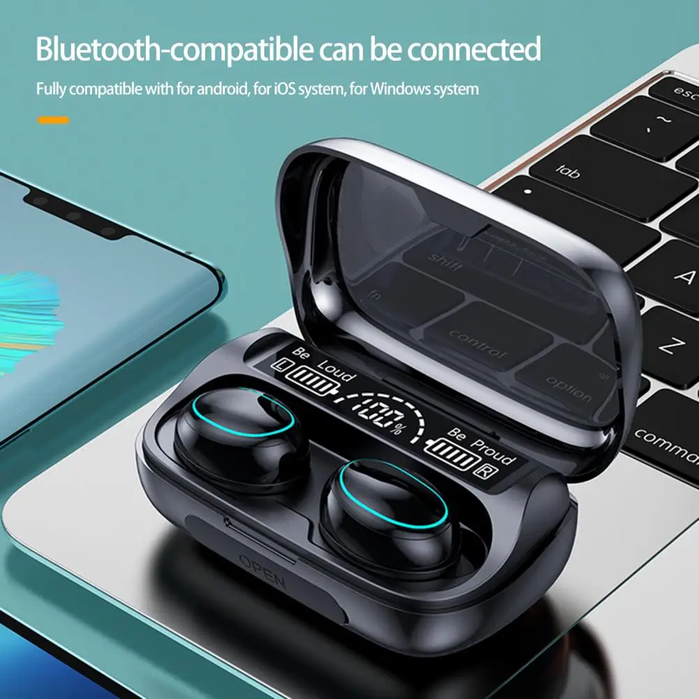 

1 Set Universal LED Power Digital Display Long Battery Life HiFi Sound Low Latency Wireless Headset Daily Use