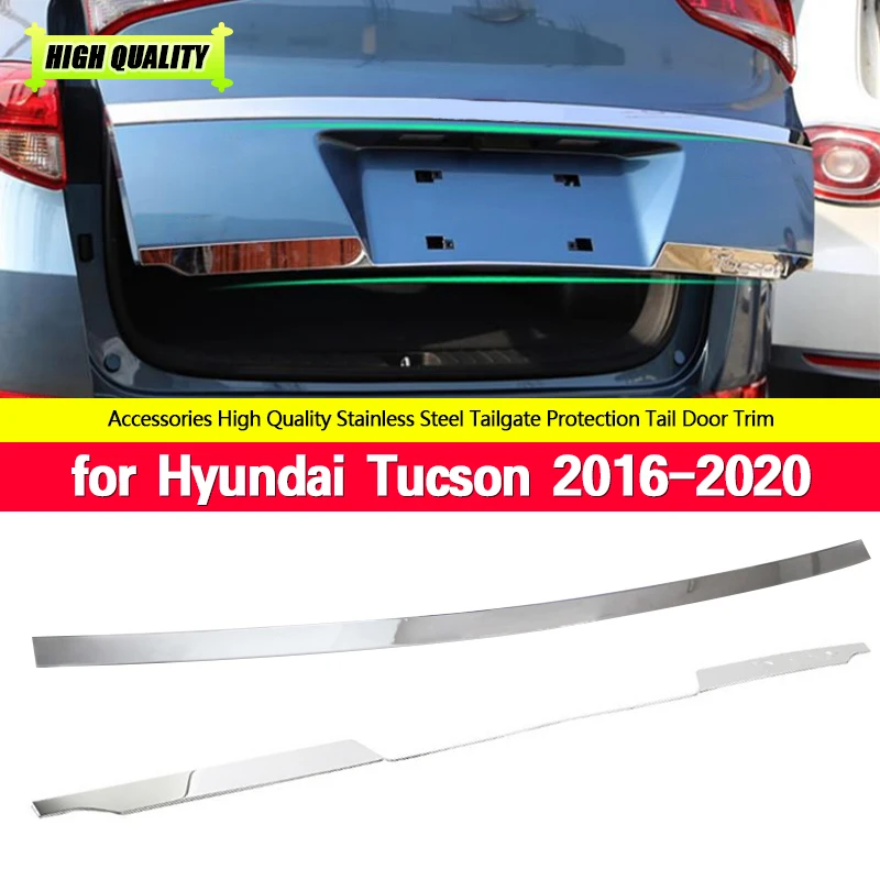 

Для Hyundai Tucson 2015 2016 2017 2018 2019 2020 крышка ручки задней двери багажника, отделка задней двери, Безель, молдинг, Стайлинг из нержавеющей стали