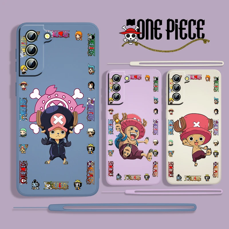 

Chopper One Piece Cute For Samsung Galaxy S22 S21 S20 S10 Note 20 10 Ultra Plus Pro FE Lite Liquid Rope Phone Case Cover Fundas