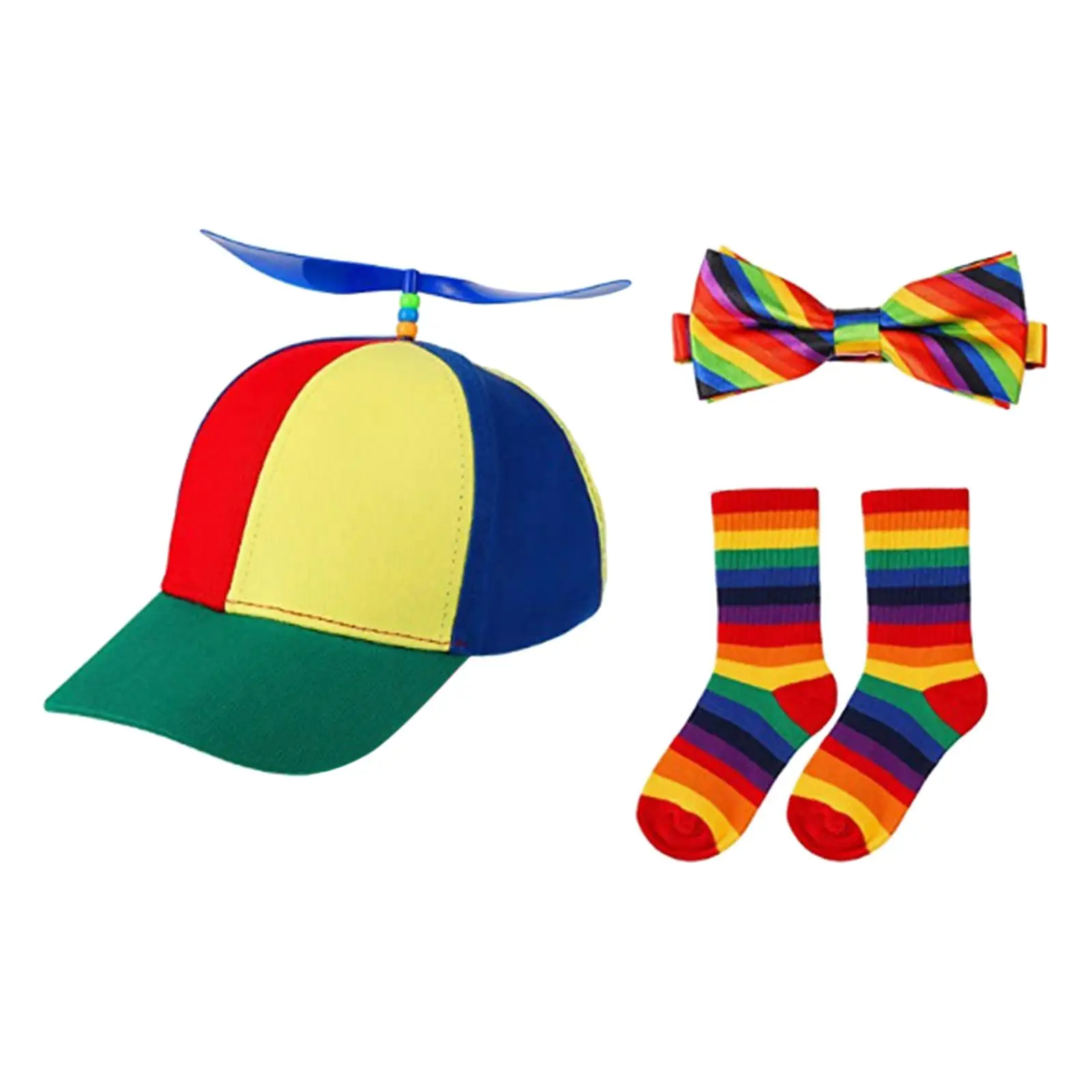 Child Baseball Hat Set Accessories Unisex Breathable Rainbow Top Hat hat for Costume Outdoor Children Toddlers Casual