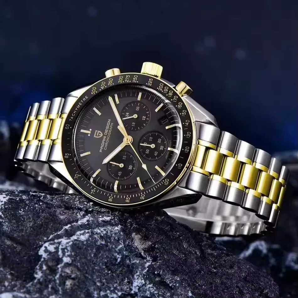 Фото PAGANI DESIGN Новый автоматический хронограф с датой и скоростью Tribute to CK2998 Moon Watch AR Сапфировые наручные часы Роскошные кварцевые часы в стиле ретро №5